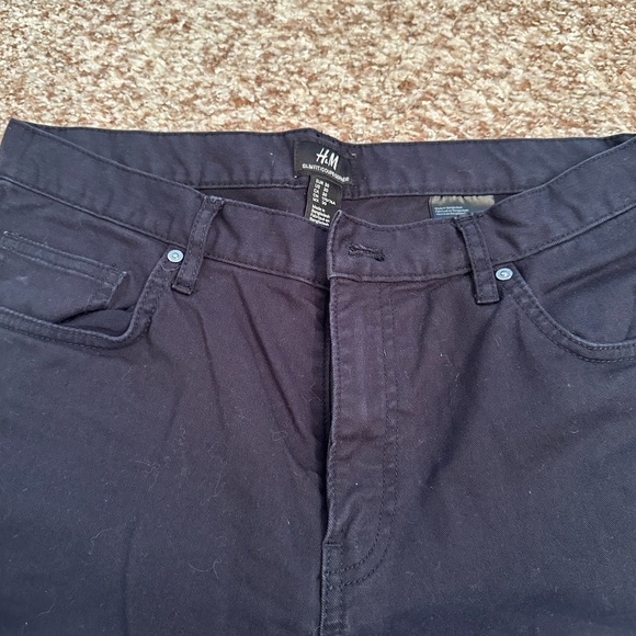 Dark H&M straight leg slim fit denim.  Size 30. - Picture 2 of 4